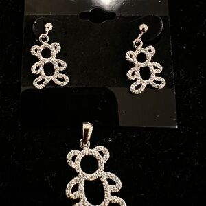 925 Sterling Silver Elegant  Bear Jewelry Set